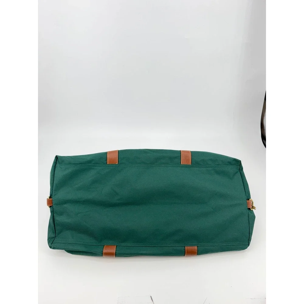 Polo Ralph Lauren Fragrances Green Canvas Duffel Bag Weekender Brown Trim Mens